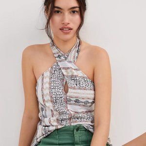 NEW NWT! Anthropologie Leanne Jacquard Halter Tank M